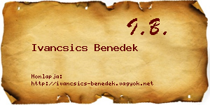 Ivancsics Benedek névjegykártya