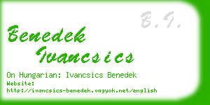 benedek ivancsics business card